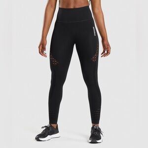 Gymshark Energy Seamless Leggings in Black Cut Out Details Size Medium